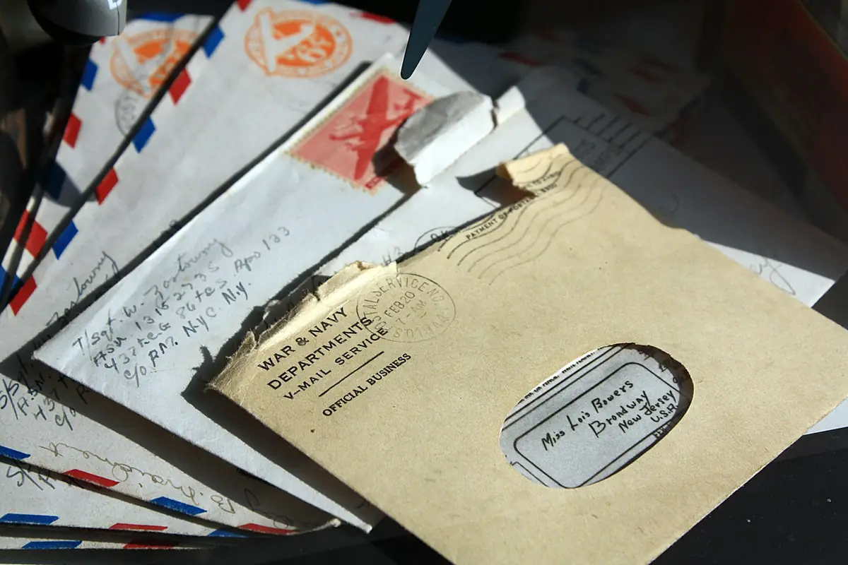 A bundle of opened envelopes