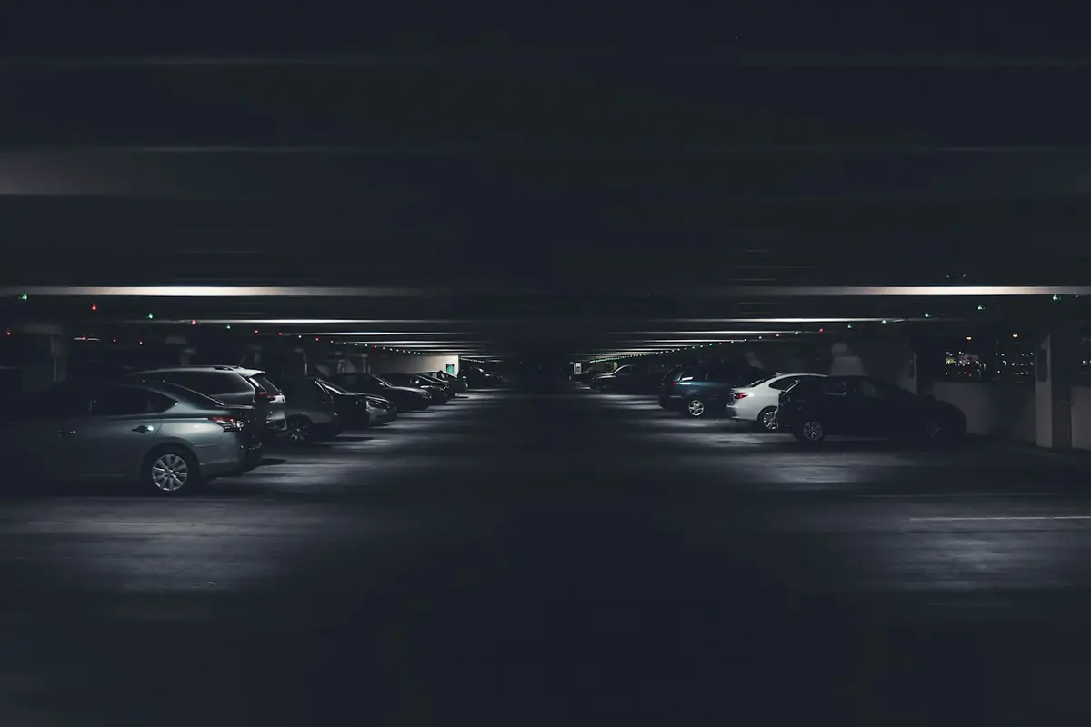 An underground car park